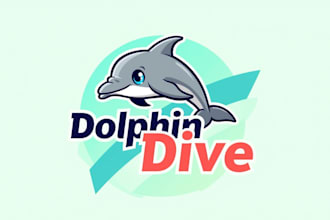 design outstanding dolphin fish logo