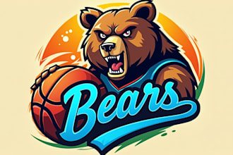 make a high quality bear basketball logo