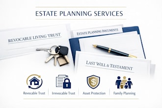 draft revocable or irrevocable trusts and estate plan documement