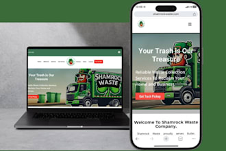 design booking junk removal website waste disposal dumpster rental website