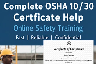 osha 10 30 construction safety training
