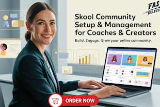professional skool community setup and management for coaches and creators