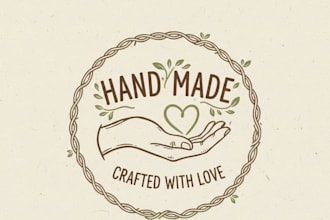 design a unique and creative hand made logo for your brand