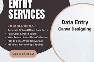 be your expert virtual assistant for data entry  canva design