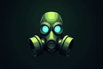 make an amazing gas mask logo design for you