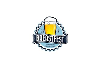 design amazing breast fest beer bar logo