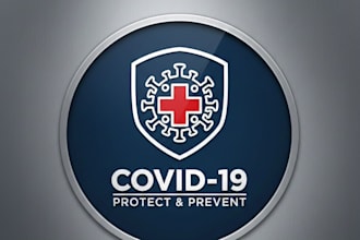 design a clear and professional covid 19 logo for awareness
