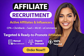 recruit high converting affiliate partner,influencer to scale your sales fast