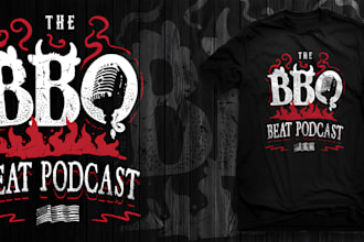 make a custom podcast and typography t shirt design
