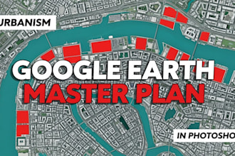 create 3d masterplan render on google earth and drone capture