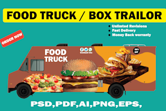 do food truck wrap design,car or van wrap and  VIP vehicle wrap