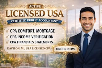 provide CPA comfort letter income verification and mortgage letter
