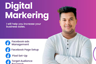 setup and manage facebook ads, fb pixel ads campaign