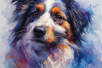 create pet portrait illustration