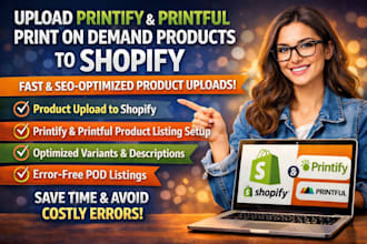 product upload to shopify, printify, printiful product listing print on demand