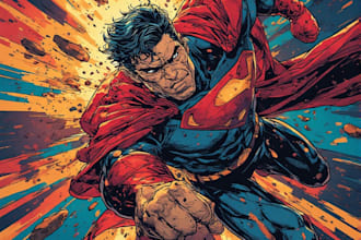 design an amazing superhero pop art