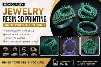 create high quality jewelry resin 3d printing prototypes for casting