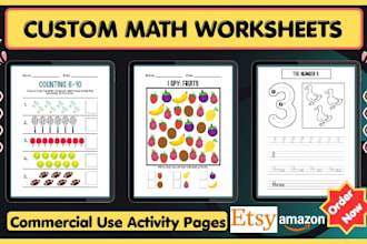 design kids math worksheet, kids activity books