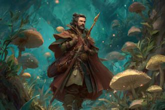 create a character illustration in a fantasy world