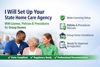 set up state home care agency with license, policy, and procedure for group home
