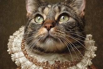 create custom royal pet portrait in high quality