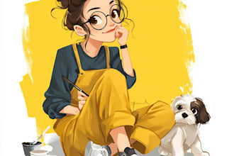 draw a cute cartoon portrait of your pet dog