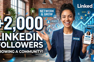 grow your linkedin connections or business page 2,000 followers