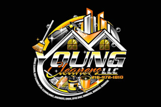 do make an modern custom cleaners logo