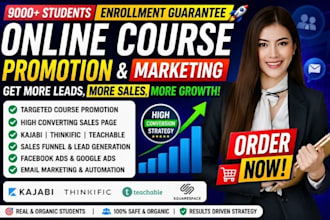 kajabi online course promotion thinkific teachable course marketing sales page