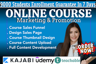 kajabi online course promotion thinkific teachable course marketing sales page