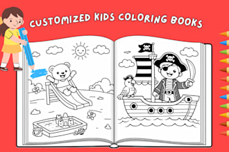 design custom kids coloring book pages with a free book cover