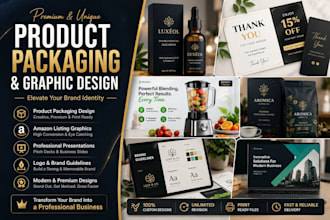 design amazon product insert, packaging, and thank you card
