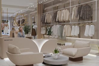 recreate modern boutique, fashion retail interior,cgi shop render, jewelry store