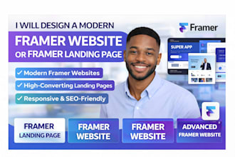 design a modern framer website or framer landing page