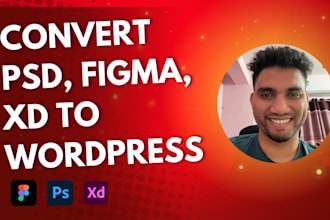 convert figma, PSD, xd to wordpress