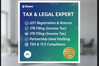 do gst registration return filing itr and partnership deed drafting