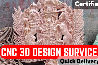 do 3d design with sculpting or bass relief design for your cnc machine