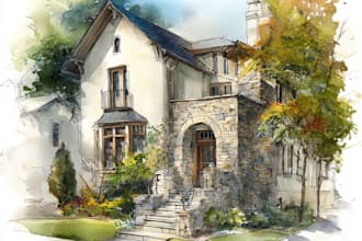 create home portrait watercolor art from photo