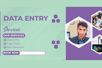 data entry, copy paste, web research and typing job