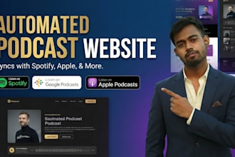 design a modern podcast website with automatic episode sync