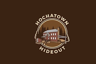 design beautiful classic logo for a short term rental cabin