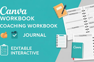 create canva workbook coaching, planner, journal, interactive workbook design