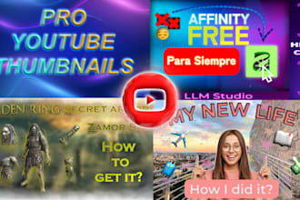 design viral high CTR youtube thumbnails for gaming, tech, and vlogs