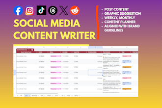 be your social media content writer and copywriter