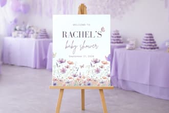 design elegant baby shower invitations and welcome signs in canva