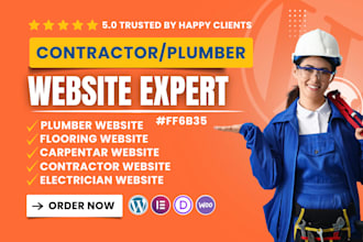 design plumber, electrician, carpenter, flooring contractor website