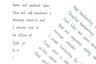 write neat handwritten notes and letters