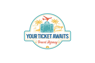 design looking containing suitcase travel agency logo
