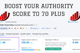 increase semrush authority score from 0 to 50 boost authority score to 70 plus
