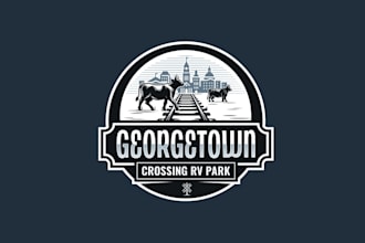 do a rustic yet modern logo for an rv park rental outdoors